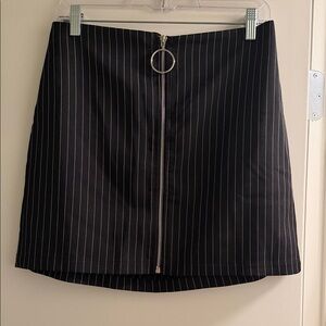 Black Pinstripe Mini Skirt